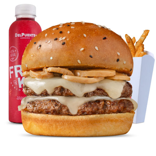 COMBO HAMBURGUESA BACON CHEDDAR 1/2LB